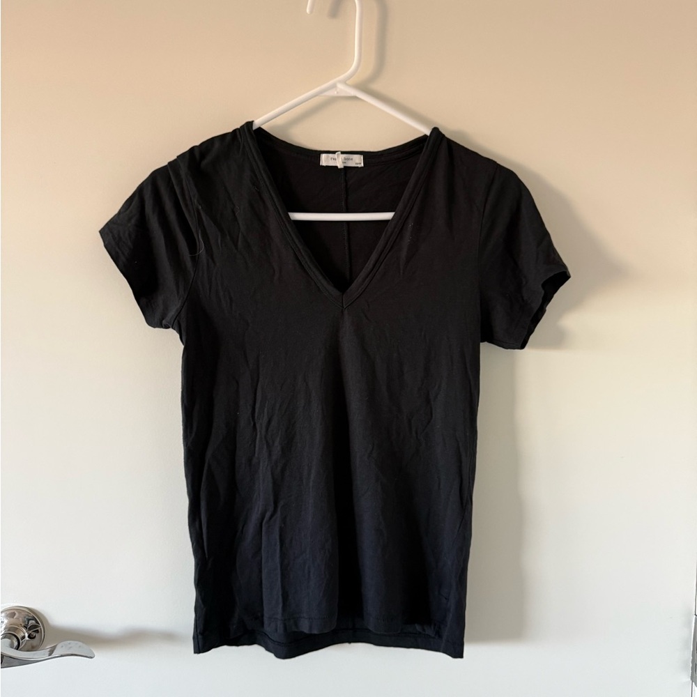 Rag & Bone Black V-Neck Women's Top
